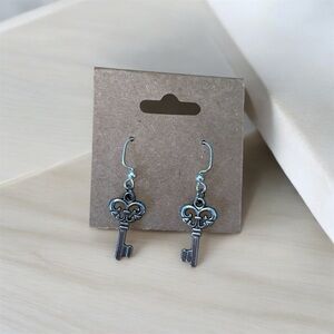 Antique Key Dangle Earrings | Handmade | Nickel Free